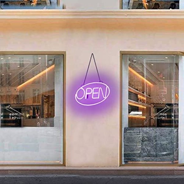(Lila) Neonljusskylt med LED-upplysta bokstäver för butik,
