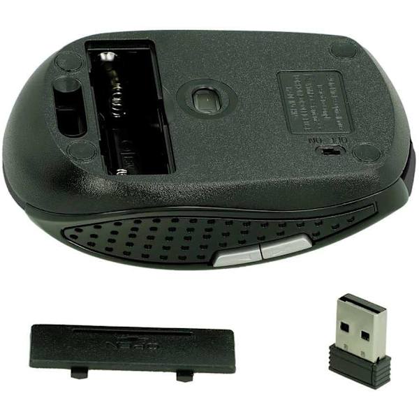 Trådløs optisk sporingsmus 2.4G USB-mottaker 1600 DPI 6 knapper