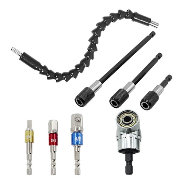 Vinkelskruvmejselbits, 3 magnetiska sexkantskruvmejselbits + 1 höger