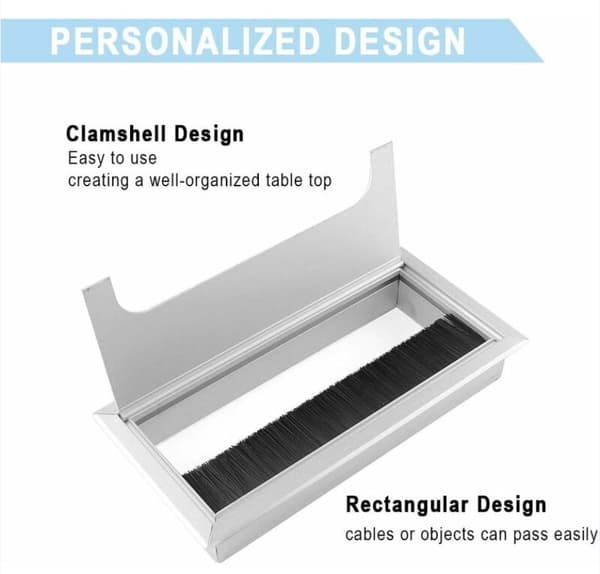 Sort sæt med 2 kabelgennemføringer - Aluminium - 160 x 80 mm