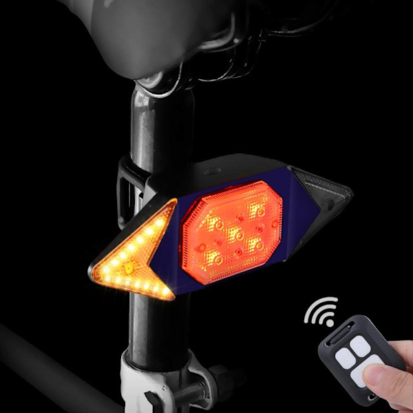 Cykel blinklys med trådløs fjernbetjening, cykel baglygte