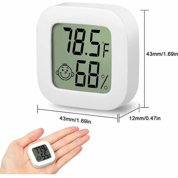 5 stk. Mini bærbar LCD-termometer Indendørs temperaturfugtighed Di