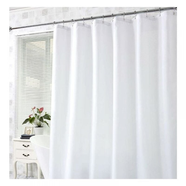 1 stk. 80x180 cm, hvid, vandtæt og skimmelresistent hvid bruseforhæng
