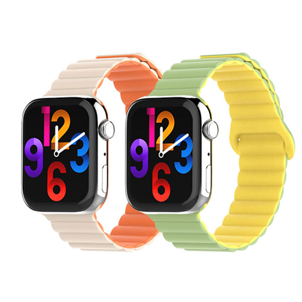 (Hvit) Passer til iwatch Apple Watch Band To-fargets silikon M