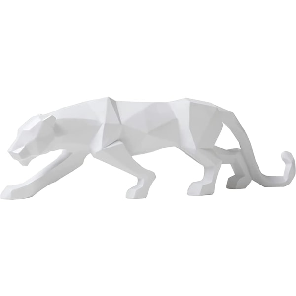 (S 26*5*8cm, vit)Panter Skulptur Prydnader Geometrisk Skulptur