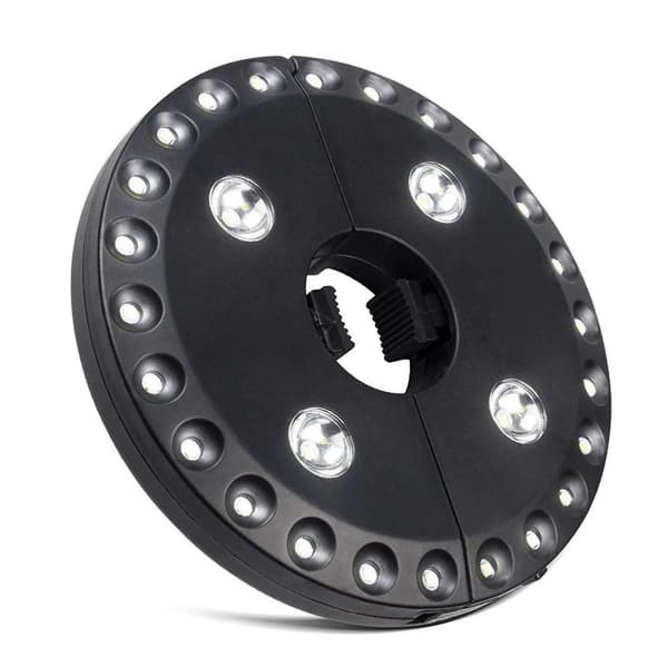 Musta puutarhavarjon lamppu, sateenvarjon lamppu 28 LED-lampulla