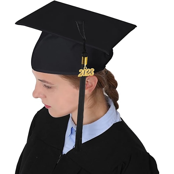 Gradueringskjole og -hatt for voksne L 2023 Unisex Svart