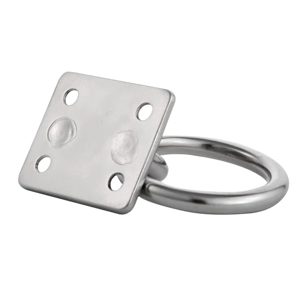 4 stk. M6 øyeboltplate med ring 304 rustfritt stål Heavy Duty Ce