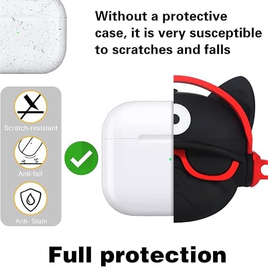 (Musta Punainen) AirPods1/2 Bluetooth Kuulokemikrofoni Kotelo, Silikoni Langaton