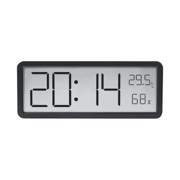 Black Digital wall clock Moisture monitor Electronic clock BLACK