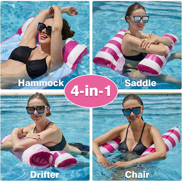 Pool Hammock Set - Set med 2 uppblåsbara poolflottörer för vuxna 4 i