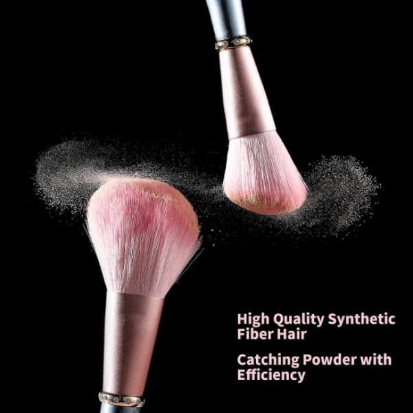 5-pak makeupbørster, premium syntetisk makeupbørstesæt, premiu