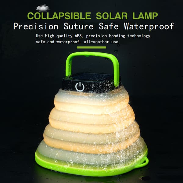 Campinglys Lanterne, Solcelledrevet LED-lampe Foldbar LED-lanterne