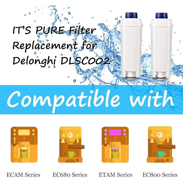 Vandfiltre, filterpatronerstatning til Delonghi DLSC002,