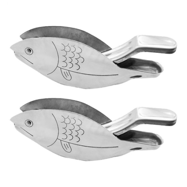 2 stk. Fiskformet søt manuell juicer sitronpresser hjem rustfritt