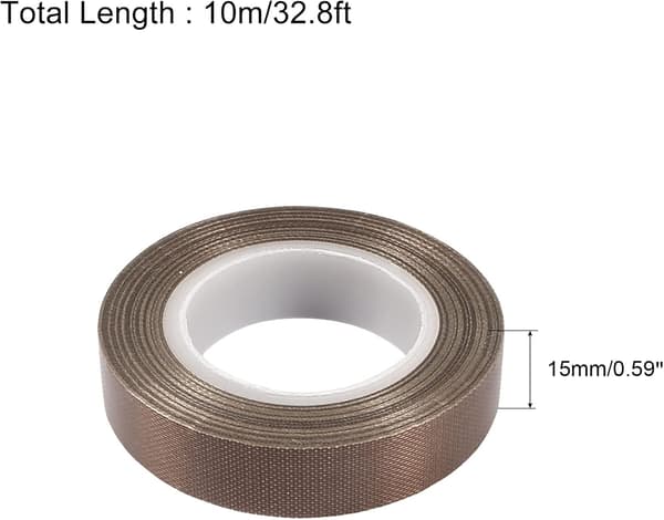 PTFE-vävtejp 15 mm brun högtemperaturtejp för manuell och P