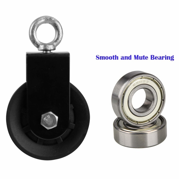 2PCS, Swivel Pulley Block, Single Pulley Block med U-monteringsfäste