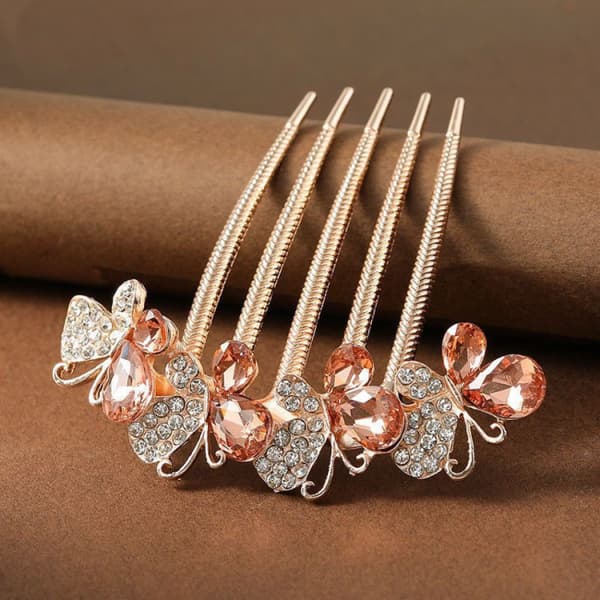 Sommerfugl Rhinestone Insert Kam Voksen Hodeplagg Hårnål Daglig Wea