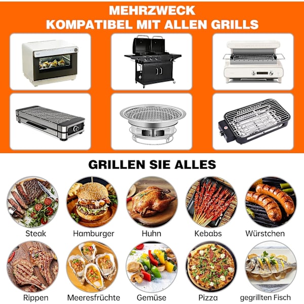 Set med 8 grillmatter - 40x33cm - Teflonmatte, non-stick