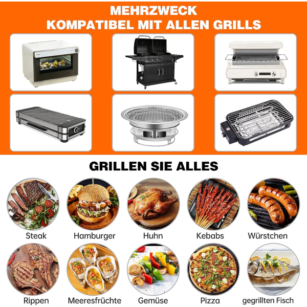 Set med 8 grillmattor - 40x33cm - Teflonmatta, non-stick