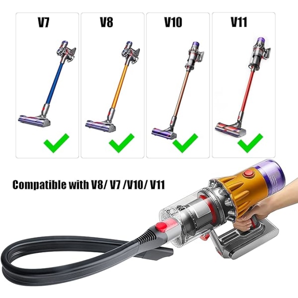 Joustava letkun suutin yhteensopiva Dyson V15 V11 V10 V8 V7, joustava suutin auton puhdistussarja jatkoletku