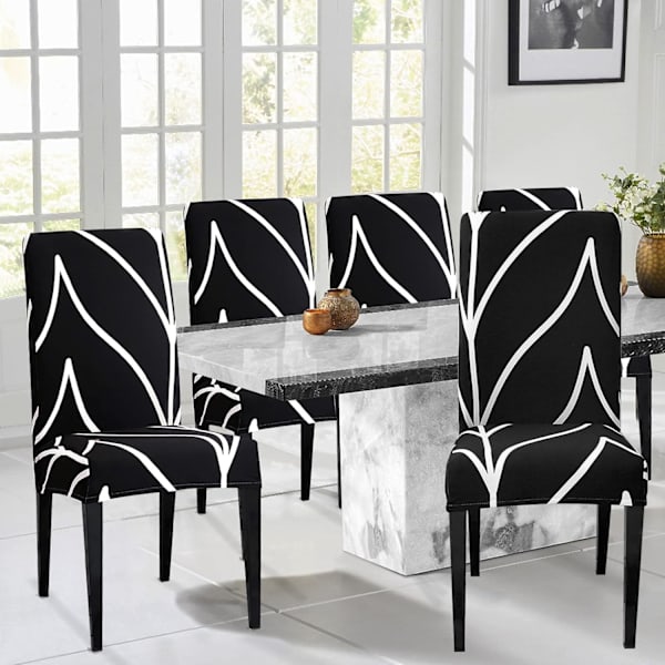 Set med 6 stretch-spisestoltrekk Universal stoltrekk sklisikker