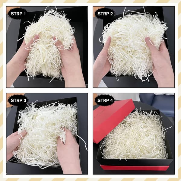 100g Vit Raffia Strimlad Papperspresentpapper, Presentförpackningskorgar, Inslagning