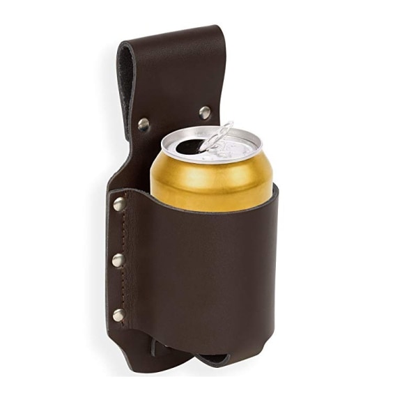 1pc Beer Holster for Men Bottle Holder Belt Fits Soda Drink Brown