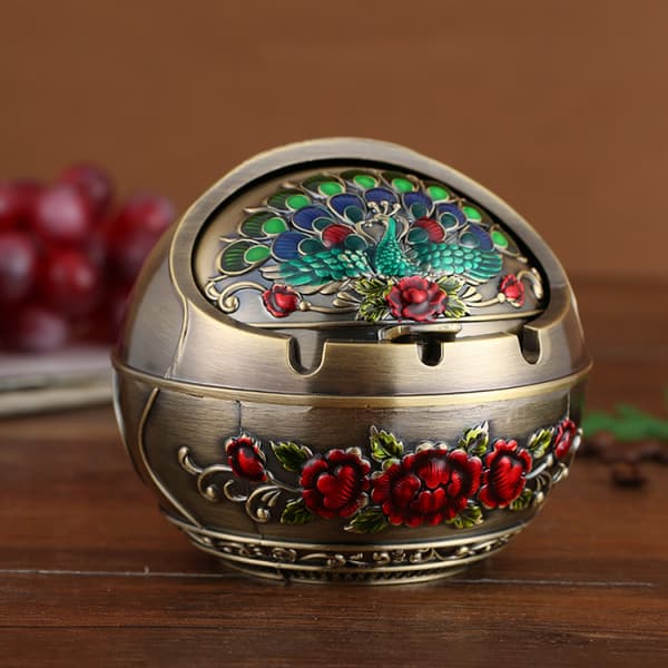 Vindtätt askfat med lock, legering, hem, kreativt hem