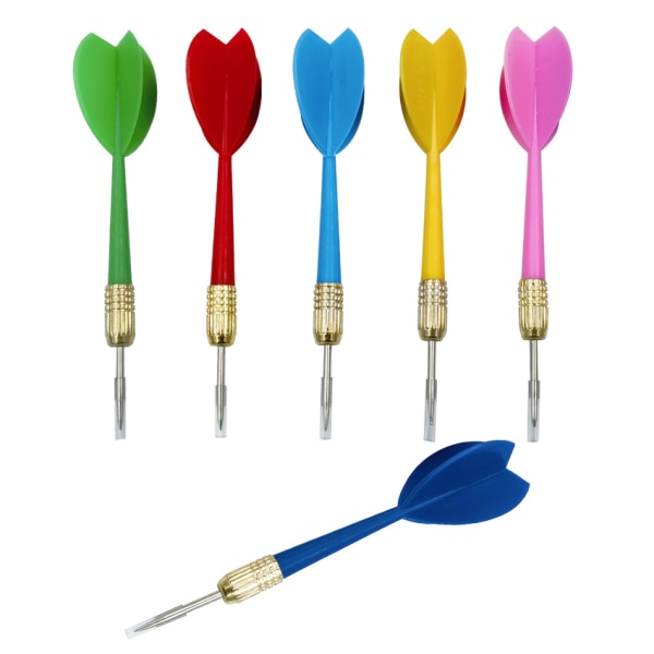 Dart, 12 stk/sett Fargerike Dart Fatning Dart Rød+Gul+Rosa+Grønn
