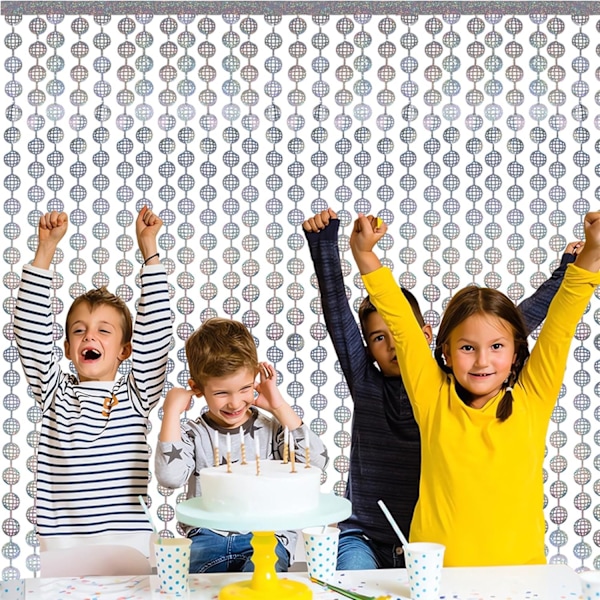 2 kpl disco syntymäpäiväkoristeet - 1m*2m, disco oviverho juhlakoristelu, paljettipompomverho, sopii 70-luvun juhliin