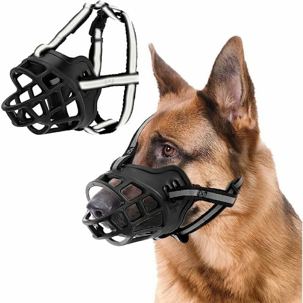 Hunde maske, hundemundkurv med åndbart net og holdbart nylon hovedbånd