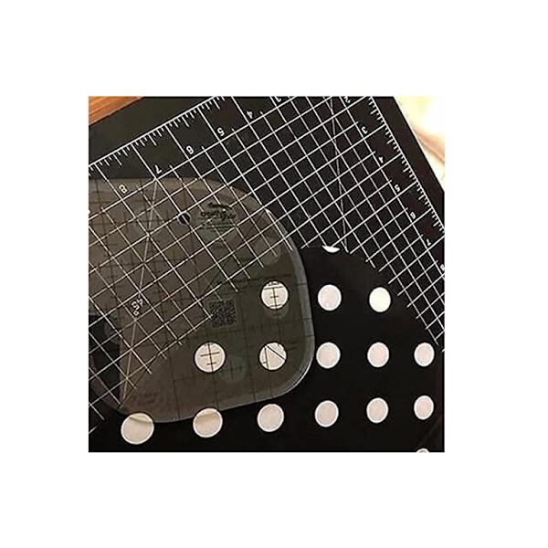 Buet hjørnelinjal for quilting, lappesøm - Rund kant S