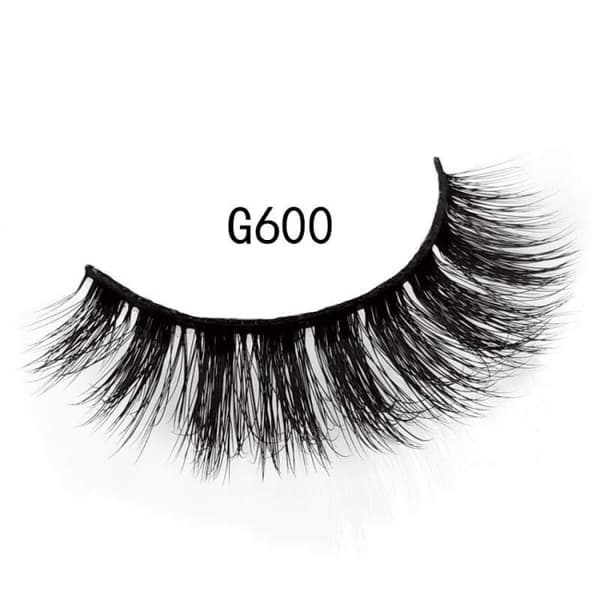 5 par G600 Sorte kunstige øjenvipper - 3D falsk mink