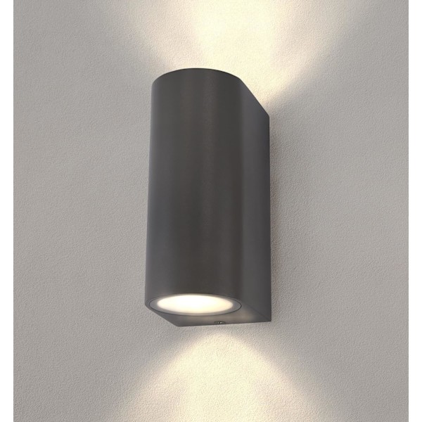 LED-ulkoseinävalaisin - Hiekanharmaa/Antrasiitti - Pyöreä - Kaksinkertainen Si