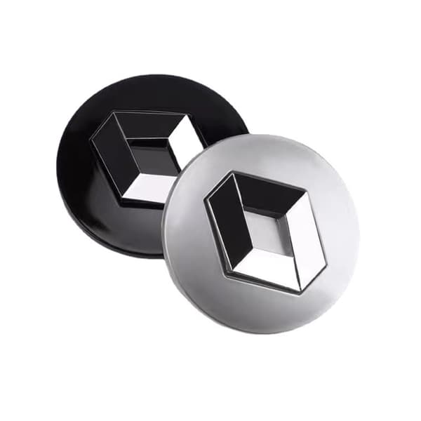 4 st 57 mm navkapslar i aluminiumlegering med logotyp för Koleos D