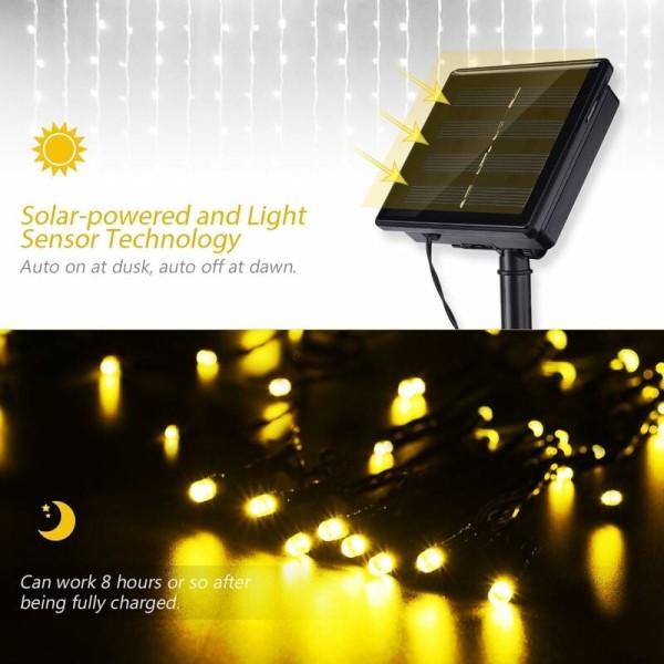 Solcellslingor, 200 LED Vattentäta Utomhus Slingor 22m,
