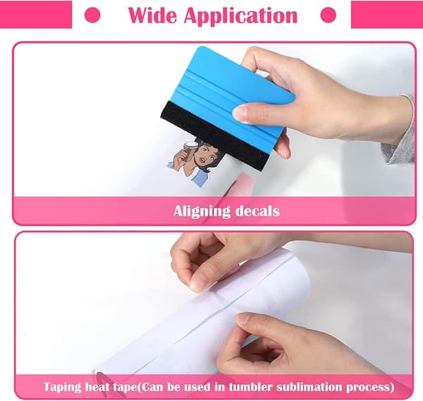 (Rosa) Silikonkoppholder med filt squeegee for Apply