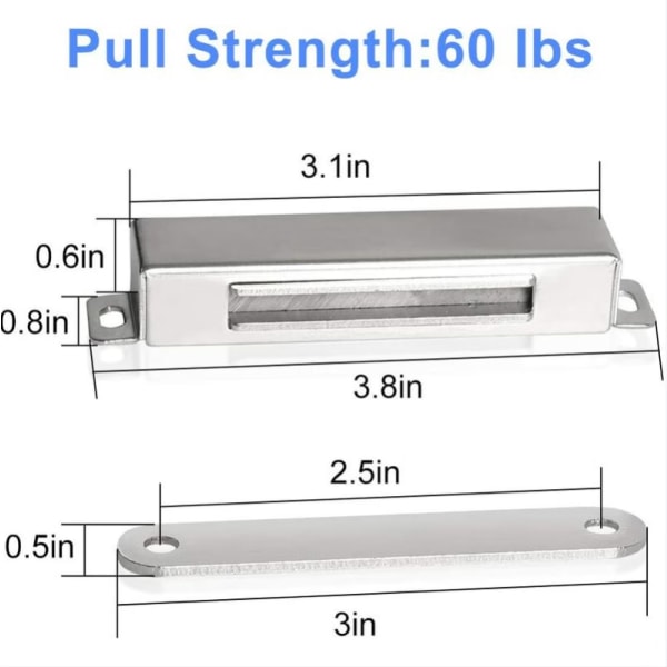 Magnetisk dörrlås 30 kg dragkraft stark magnet skåp lås magnet