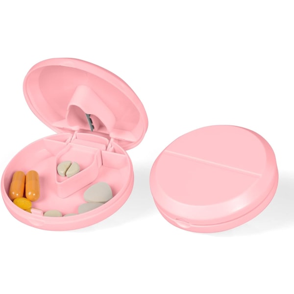 1 stk Tabletskærer (Pink), Pilleskærer med stålskæreblad