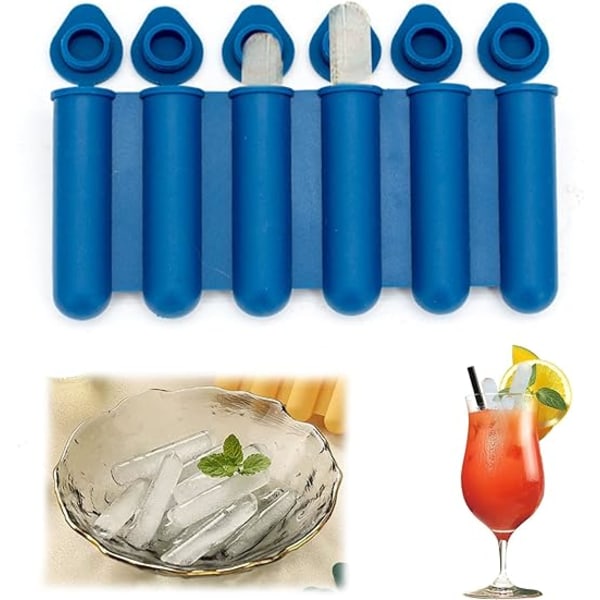 Mini-isbitformer av silikon med lokk (marineblå), smal og lo