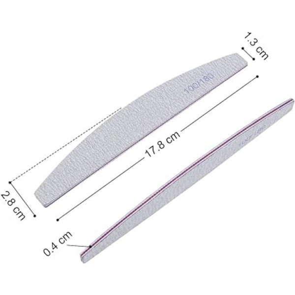 Professionell nagelfil, 16 st dubbelsidig nagelfil - 100/180 Gr