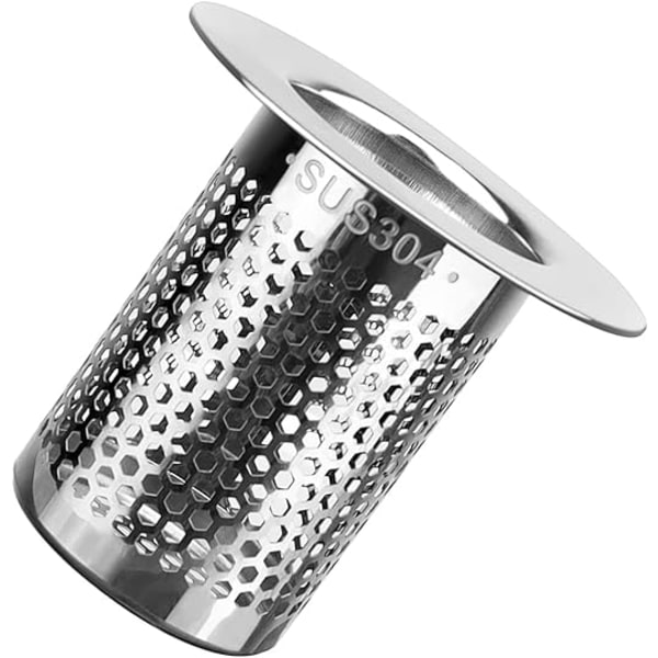 Badekar afløbsfilter, 5cm rustfrit stål brusefilter - sæt