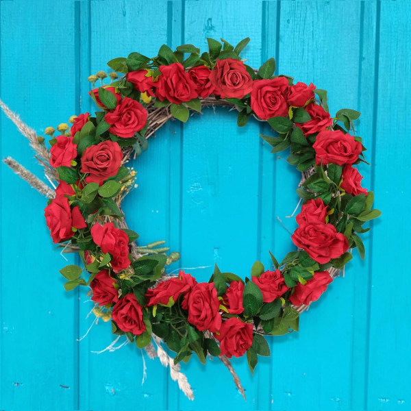 3 stk kunstige rose vinstokker falske silkeblomster rose girlander hengende