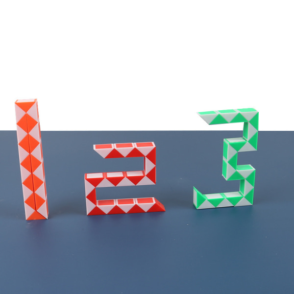 3stk (Tilfeldige farger) Magic Snake Puzzle Cube Mini Twister Toys fo