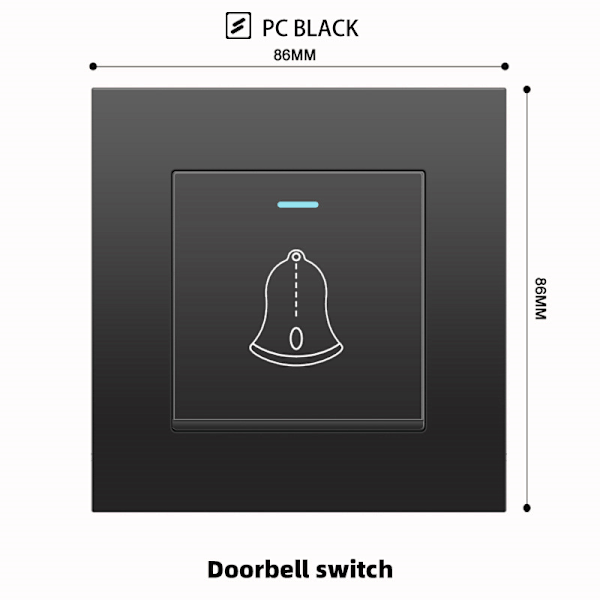 Dörrklocka i härdat glas med väggmonterad dörrklocka och tryckknapp 2