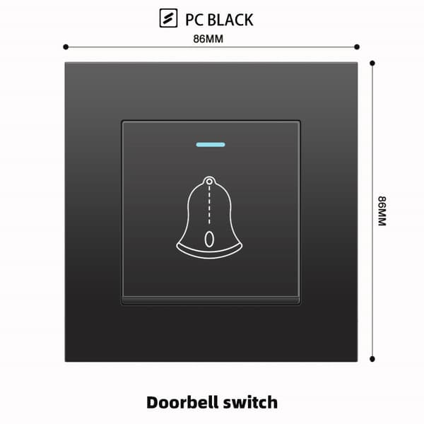 Hærdet glas panel dørklokke væg dørklokke switch trykknap 2