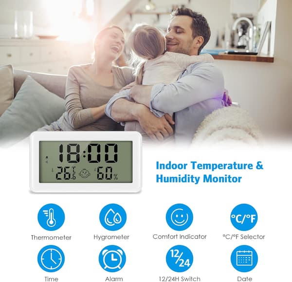 Inomhus termometer, digital termometer hygrometer, digital termometer
