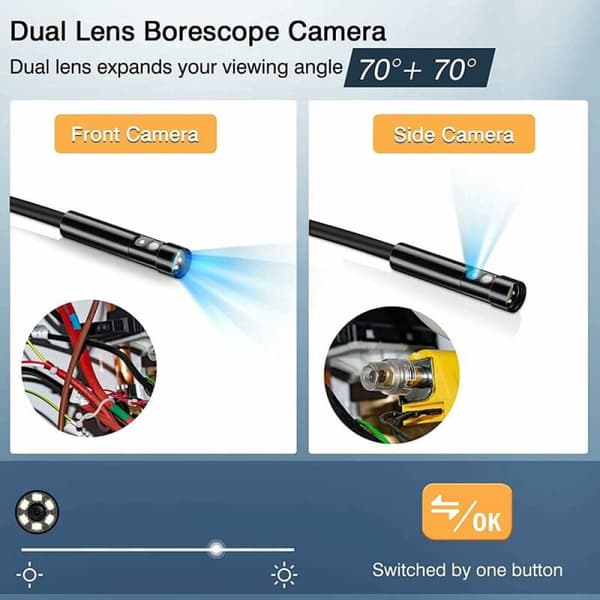 1080P Endoskopkamera, HD Industriellt Endoskop med Dubbla Linser