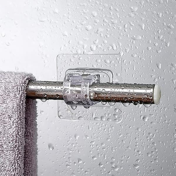 4-pack självhäftande justerbara gardinstångsfästen - transparent - C
